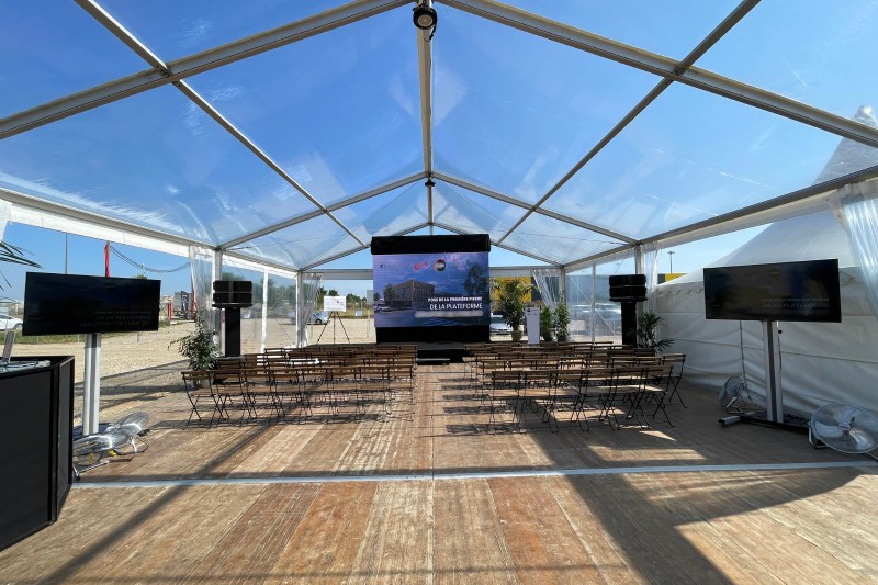 Sonorisation d'une cérémonie de pose de première pierre à Lyon dans le 69