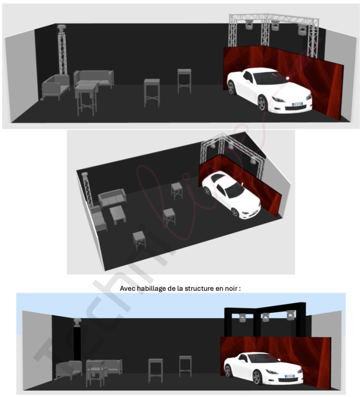 Création d’un stand événementiel immersif avec sonorisation, éclairage et écran LED pour une exposition à proximité de Grenoble en Auvergne Rhône Alpes