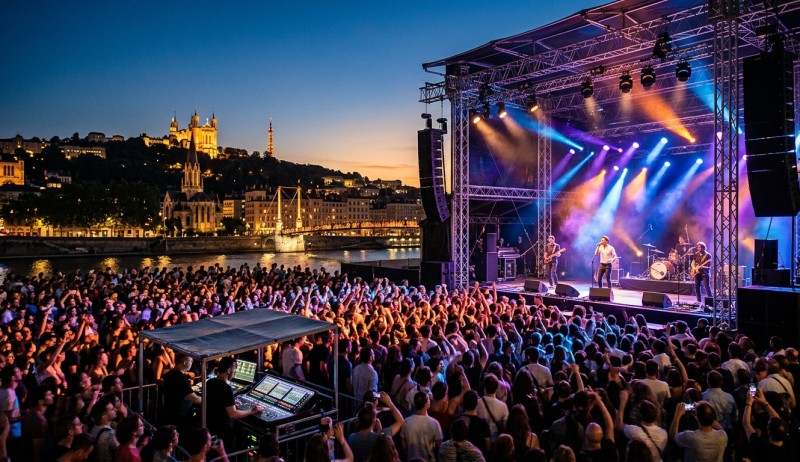 Fête de la musique à Lyon avec du matériel de sonorisation et d'éclairage de qualité professionnelle
